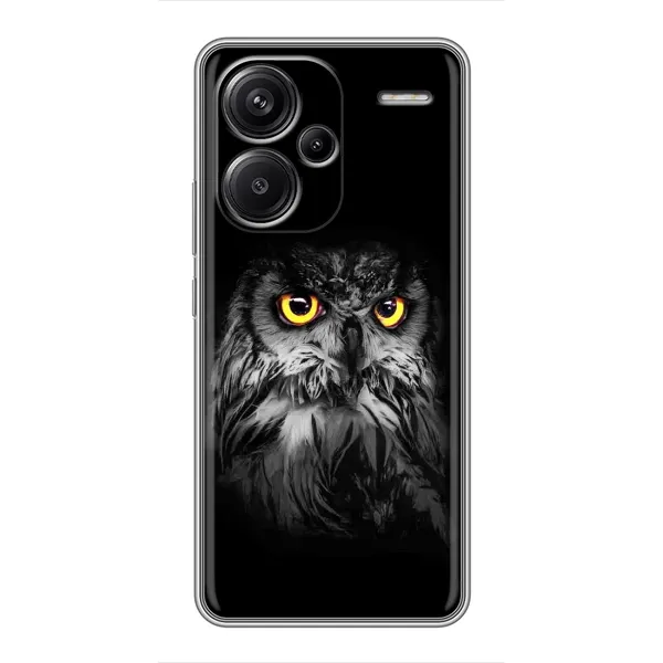 Чехол с рисунком «Сова на чёрном» для Xiaomi Redmi Note 13 Pro Plus Чехол с рисунком «Сова на чёрном» для Xiaomi Redmi Note 13 Pro Plus
