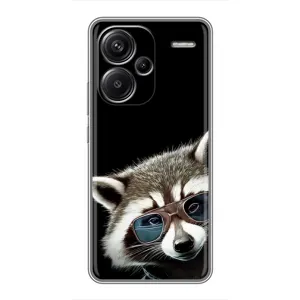 Силіконовий Чохол з Энотами на Xiaomi Redmi Note 13 Pro Plus (Стильний Єнот)