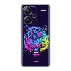 Силиконовый бампер с картинкой животных для Xiaomi Redmi Note 13 Pro Plus (Тигр-Арт)