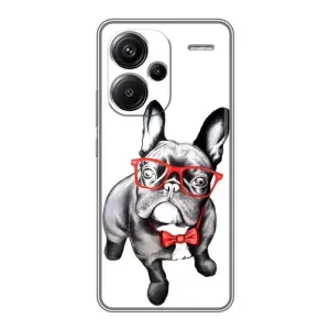 Бампер для Xiaomi Redmi Note 13 Pro Plus с картинкой "Песики" (В очках)