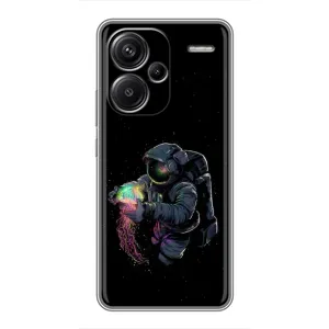 Силиконовый Чехол с принтом "Космонавты" на Xiaomi Redmi Note 13 Pro Plus (В руках земля)