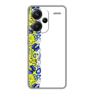 Силиконовый Чехол на Xiaomi Redmi Note 13 Pro Plus с картинкой Вышиванки (Желто-синяя вышиванка)