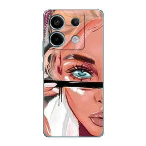 Силиконовый Чехол на Xiaomi Redmi Note 13 Pro (4G) с картинкой Стильных Девушек (Девушка и ресницы)