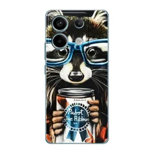 Силиконовый Чехол с Енотами на Xiaomi Redmi Note 13 Pro (Енот в очках)