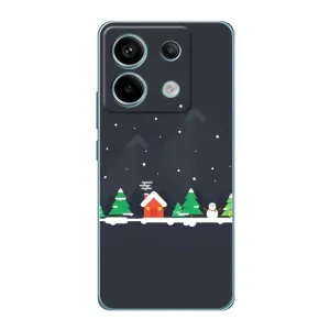 Силиконовый бампер на рождество для Xiaomi Redmi Note 13 Pro (4G) (Город зимний)