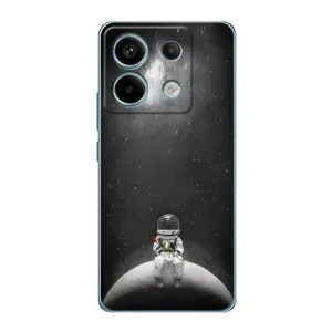 Силиконовый Чехол с принтом "Космонавты" на Xiaomi Redmi Note 13 Pro (4G) (Космонавт романтик)