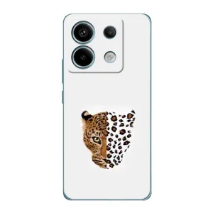 Чехол с леопардовым принтом на Xiaomi Redmi Note 13 Pro (4G) (Леопард на белом)