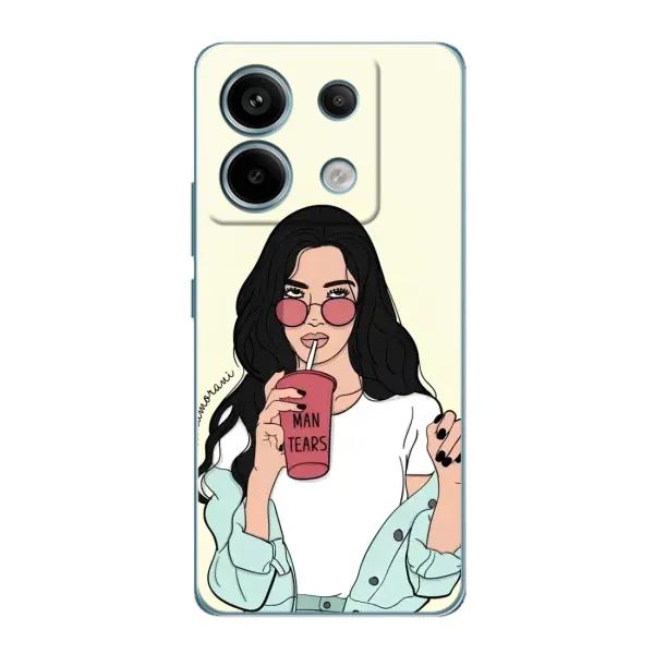 Чехол с рисунком «С напитком» для Xiaomi Redmi Note 13 Pro