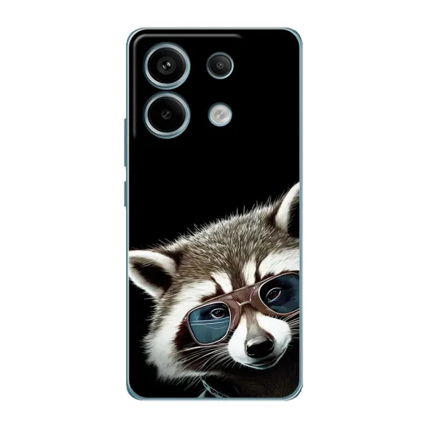Чехол с рисунком «Стильный Енот» для Xiaomi Redmi Note 13 Pro Чехол с рисунком «Стильный Енот» для Xiaomi Redmi Note 13 Pro
