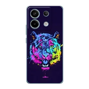 Силиконовый бампер с картинкой животных для Xiaomi Redmi Note 13 Pro (Тигр-Арт)