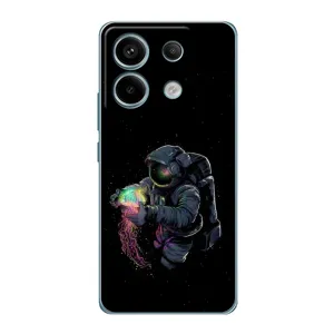 Силиконовый Чехол с принтом "Космонавты" на Xiaomi Redmi Note 13 Pro (4G) (В руках земля)