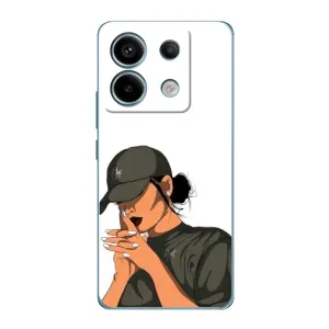 Силиконовый Чехол на Xiaomi Redmi Note 13 Pro (4G) с картинкой Стильных Девушек (В зеленом)
