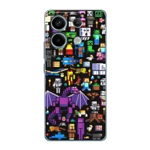 Чохол майнкрафт для Xiaomi Redmi Note 13 Pro (4G) (Усі персонажі)