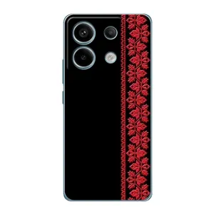 Силиконовый Чехол на Xiaomi Redmi Note 13 Pro с картинкой Вышиванки (Вышиванка на черном)