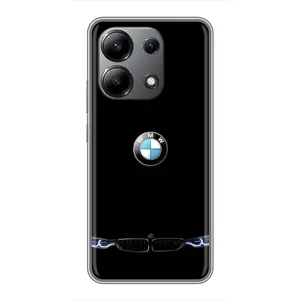 Силиконовый бампер с картинкой машины на Xiaomi Redmi Note 13 (4G) (Черный BMW)