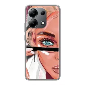 Силіконовый Чохол на Xiaomi Redmi Note 13 (4G) з картинкой Модных девушек (Дівчина та вії)