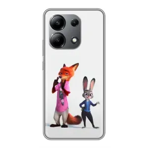 Силиконовый чехол с принтом Зоотрополіс для Xiaomi Redmi Note 13 (4G) (Джуди и Ник)