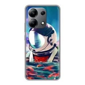 Силіконовый Чохол з принтом "Космонавти" на Xiaomi Redmi Note 13 (4G) (Космонавт у воді)