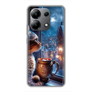 Чехлы на Новый Год Xiaomi Redmi Note 13 (4G) (Кот новогодний)