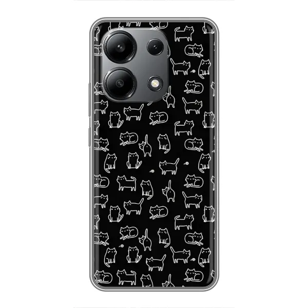 Чехол с рисунком «Котики на черном» для Xiaomi Redmi Note 13 (4G) Чехол с рисунком «Котики на черном» для Xiaomi Redmi Note 13 (4G)