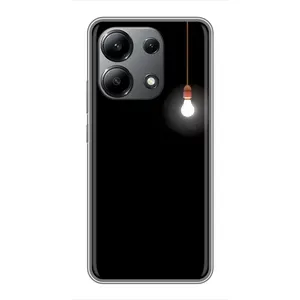 Чехол с картинками на черном фоне для Xiaomi Redmi Note 13 (4G) (Лампочка)