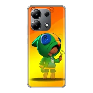 Чехол Бравл Старс для Xiaomi Redmi Note 13 (4G) (LEON в кофте)