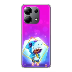 Чехол Бравл Старс для Xiaomi Redmi Note 13 (4G) (Леон в костюме Акулы)