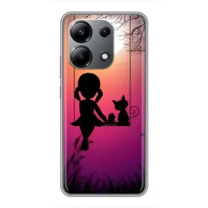 Девчачий Чехол для Xiaomi Redmi Note 13 (4G) (На качели)