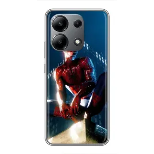 Чехол Супергерой Человека Паука на Xiaomi Redmi Note 13 (4G) (Паук на доме)