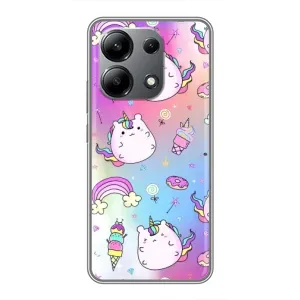 Чехол Unicorn на Xiaomi Redmi Note 13 (4G) (Радуга и Единорог)