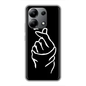 Чехлы (Знак сердечка) на Xiaomi Redmi Note 13 (4G) (Сердце на черном)