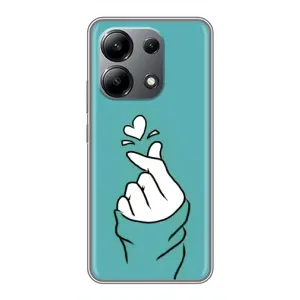 Чехлы (Знак сердечка) на Xiaomi Redmi Note 13 (4G) (Сердечко на бирюзовом)