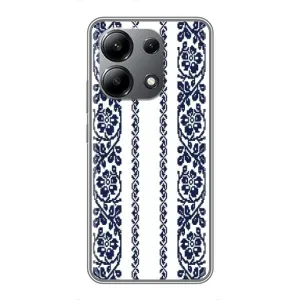 Силиконовый Чехол на Xiaomi Redmi Note 13 (4G) с картинкой Вышиванки (Синяя вышиванка)