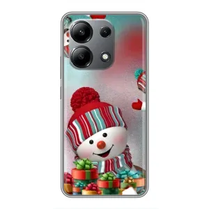 Чехлы на Новый Год Xiaomi Redmi Note 13 (4G) (Снеговик в шапке)