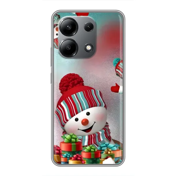 Чехол с рисунком «Снеговик в шапке» для Xiaomi Redmi Note 13 (4G)