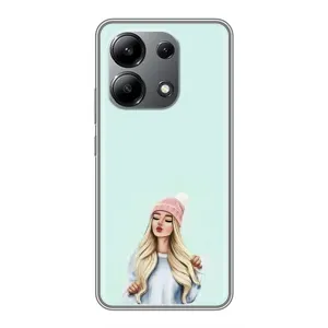Силіконовый Чохол на Xiaomi Redmi Note 13 (4G) з картинкой Модных девушек (В шапці)