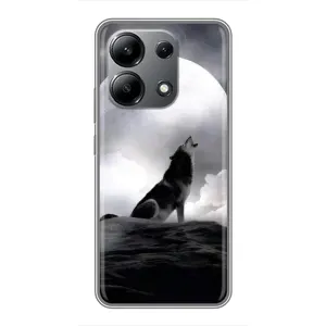 Чохол з Вовком на Xiaomi Redmi Note 13 (4G) (Вовк і місяць)
