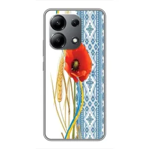 Силиконовый Чехол на Xiaomi Redmi Note 13 (4G) с картинкой Вышиванки (Вышиванка с цветком)