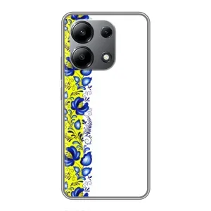 Силиконовый Чехол на Xiaomi Redmi Note 13 (4G) с картинкой Вышиванки (Желто-синяя вышиванка)