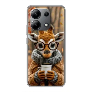 Друкований чохол 'Звірята з кавою' для Xiaomi Redmi Note 13 (4G) (Жираф з кавою)