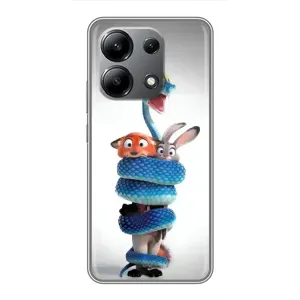 Силиконовый чехол с принтом Зоотрополіс для Xiaomi Redmi Note 13 (4G) (Змея Зоо)
