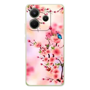 Чехол с принтом САКУРЫ на Xiaomi Redmi Note 14 4G (Global version) (Бабочки на сакуре)