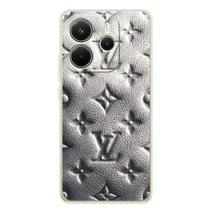 Текстурный Чехол Louis Vuitton для Шiaomi Редми Нот 14 4G (Глобальная версия) (Бежевый ЛВ)