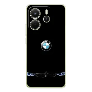 Силиконовый бампер с картинкой машины на Xiaomi Redmi Note 14 4G (Global version) (Черный BMW)