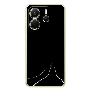 Чехол с картинками на черном фоне для Xiaomi Redmi Note 14 4G (Global version) (Дорога)