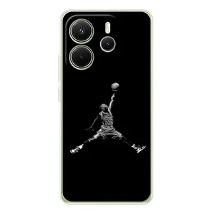 Силиконовый Чехол Nike Air Jordan на Шiaomi Редми Нот 14 4G (Глобальная версия) (Джордан)