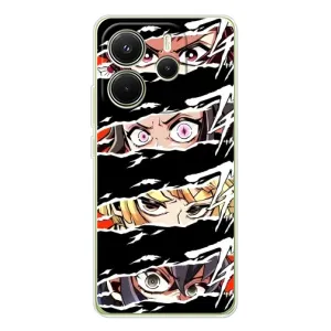 Силіконові чохлі з очіма Anime для xaomi Redmi Note 14 4G (Глóб熬 версія) (Очі на чорному)
