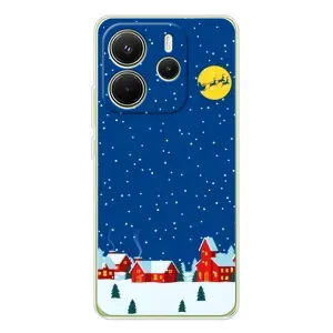 Силиконовый бампер на рождество для Xiaomi Redmi Note 14 4G (Global version) (Город в снегу)