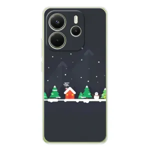 Силиконовый бампер на рождество для Xiaomi Redmi Note 14 4G (Global version) (Город зимний)