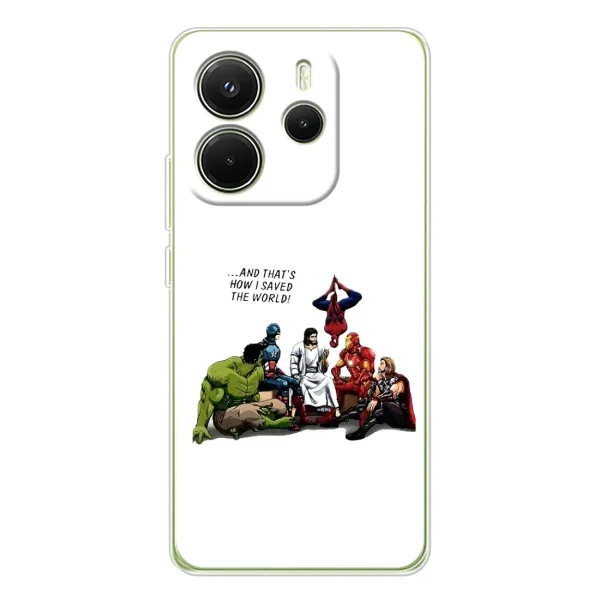 Чехол с рисунком «Иисус супергерой» для Xiaomi Redmi Note 14 4G (Global) Чехол с рисунком «Иисус супергерой» для Xiaomi Redmi Note 14 4G (Global)